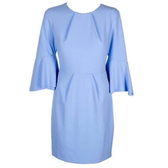 Betsy & Adam Bell-Sleeve Sheath Dress - Blue 4